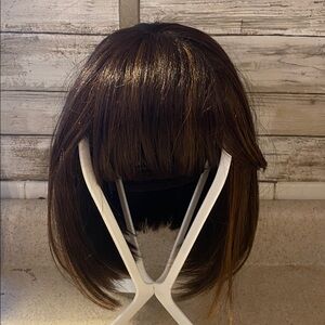 IT Tress 100% Human Hair Wig Brown Color Bob Jinny Style NEW